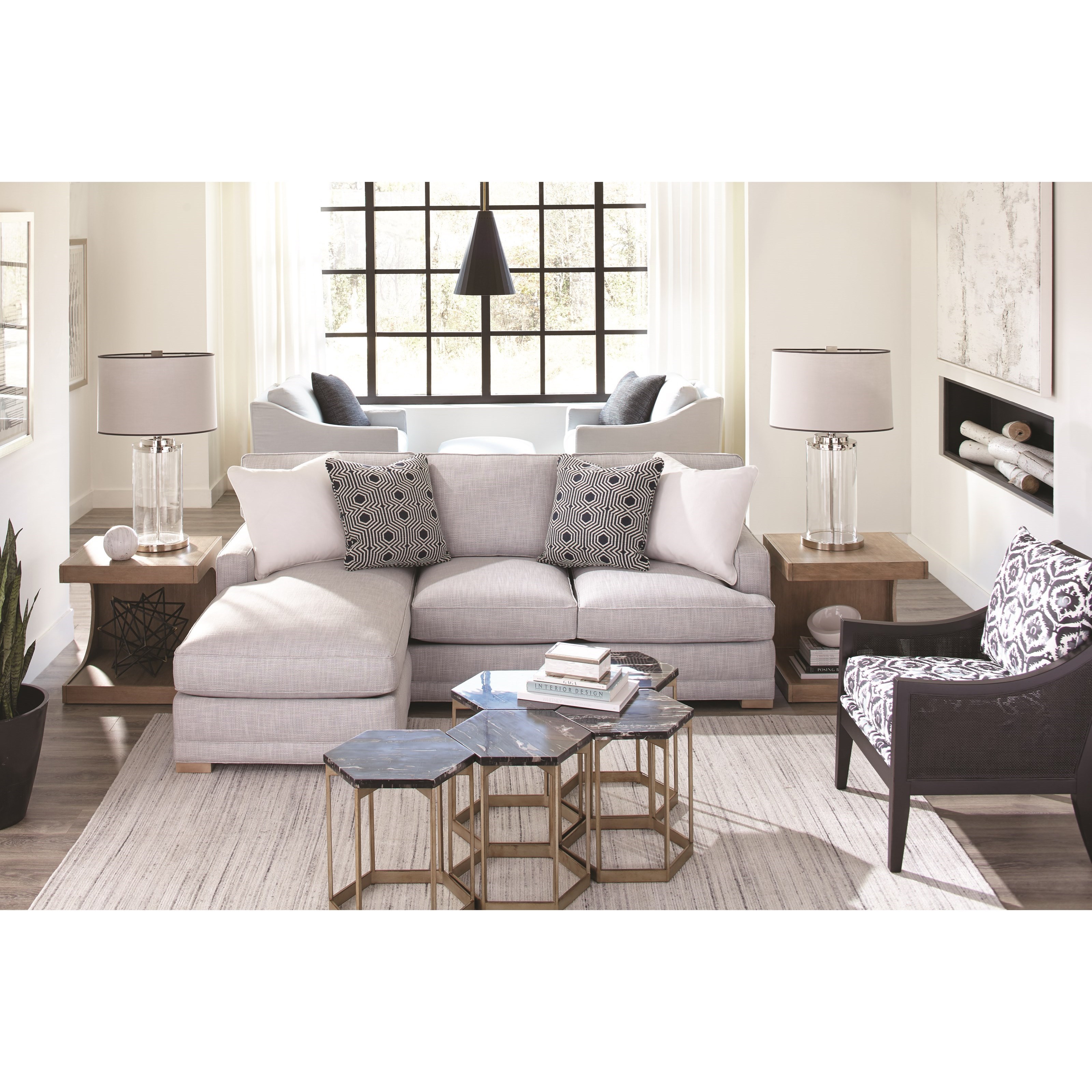 Rowe Grayson P705110+1151596334 Contemporary 2Piece Sectional with